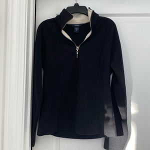 Izod 100% Polyester Black Sweatshirt with zipper on top.